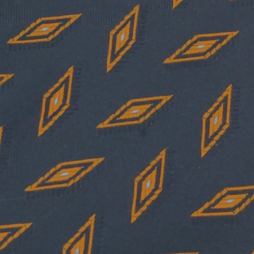 Hugo Boss Tie Orange Black Silk Geometric‎ Print Made In Italy 58